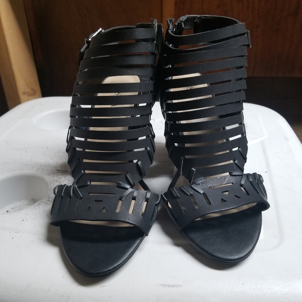Black heeled sandals